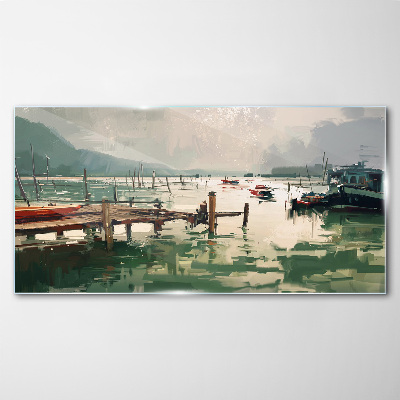Tableau photo sur verre Un port tranquille le matin
