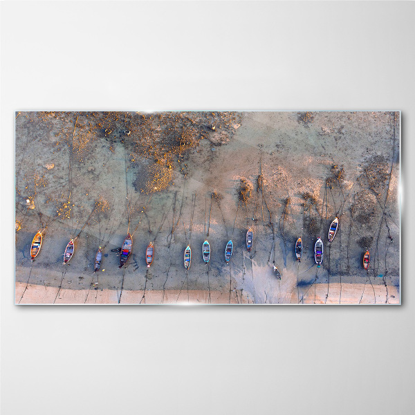 Tableau sur verre Un port tranquille dans la lumière du coucher du soleil