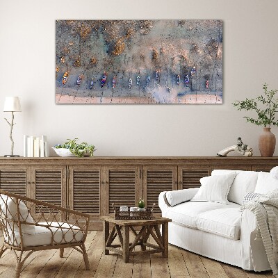 Tableau sur verre Un port tranquille dans la lumière du coucher du soleil