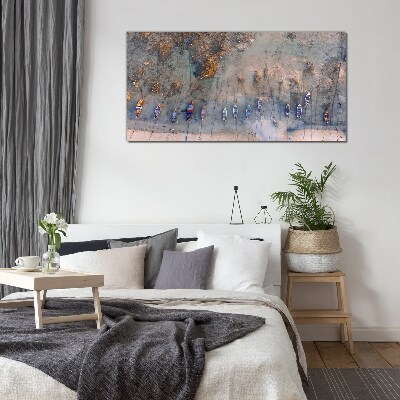 Tableau sur verre Un port tranquille dans la lumière du coucher du soleil