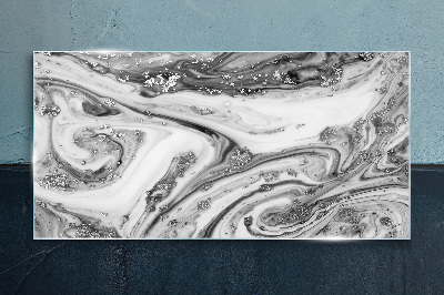 Tableau imprimé sur verre Tourbillons monochromes aux accents métalliques