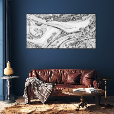 Tableau imprimé sur verre Tourbillons monochromes aux accents métalliques