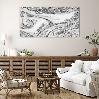 Tableau imprimé sur verre Tourbillons monochromes aux accents métalliques