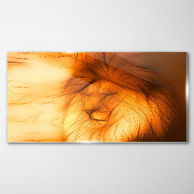 Tableau verre imprimé Lion d'or sous forme abstraite