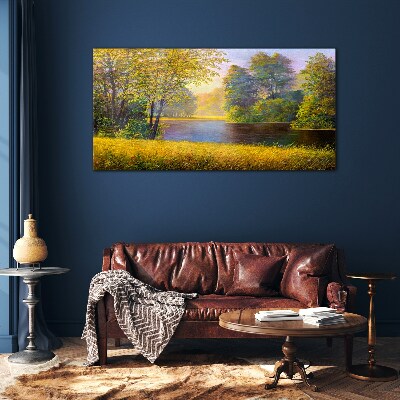 Tableau photo sur verre Automne doré au bord de la rivière