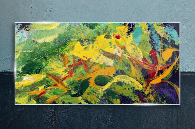 Tableau sur verre Une explosion de couleurs tropicales