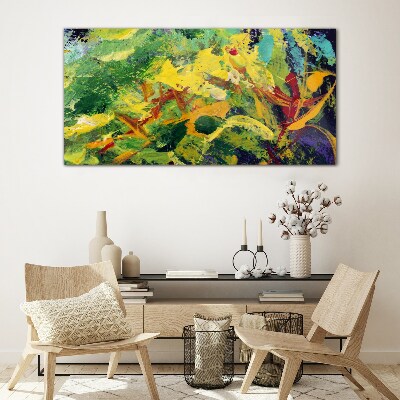 Tableau sur verre Une explosion de couleurs tropicales