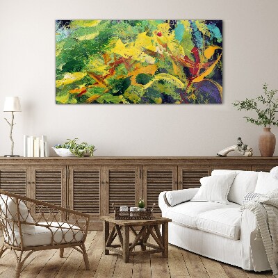 Tableau sur verre Une explosion de couleurs tropicales