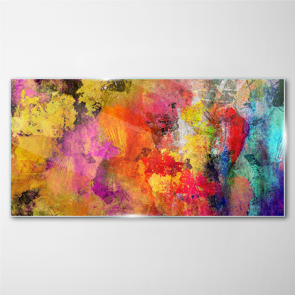 Tableau photo sur verre Le chaos coloré de l'abstraction