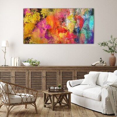 Tableau photo sur verre Le chaos coloré de l'abstraction