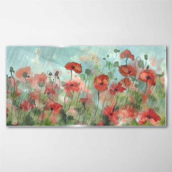 Tableau verre imprimé Un paysage floral dans l'aura printanière