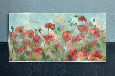 Tableau verre imprimé Un paysage floral dans l'aura printanière