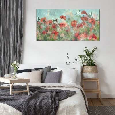 Tableau verre imprimé Un paysage floral dans l'aura printanière