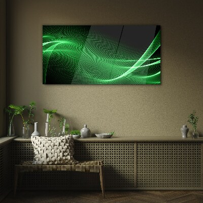 Tableau en verre Vagues d'énergie verte