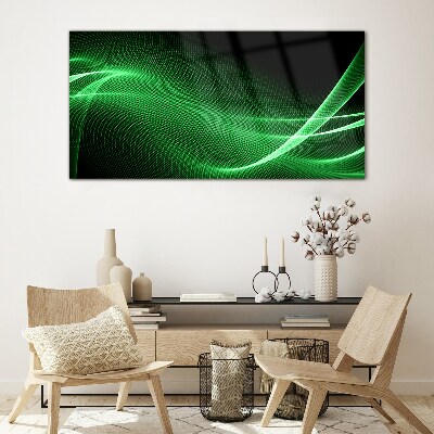 Tableau en verre Vagues d'énergie verte