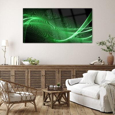 Tableau en verre Vagues d'énergie verte