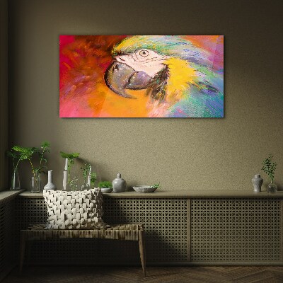 Tableau imprimé sur verre Perroquet tropical aux couleurs de la joie