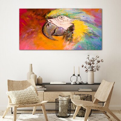 Tableau imprimé sur verre Perroquet tropical aux couleurs de la joie