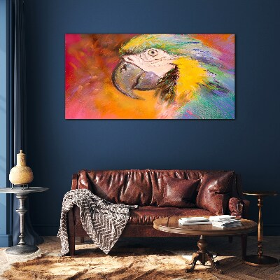 Tableau imprimé sur verre Perroquet tropical aux couleurs de la joie