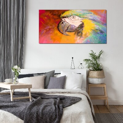 Tableau imprimé sur verre Perroquet tropical aux couleurs de la joie