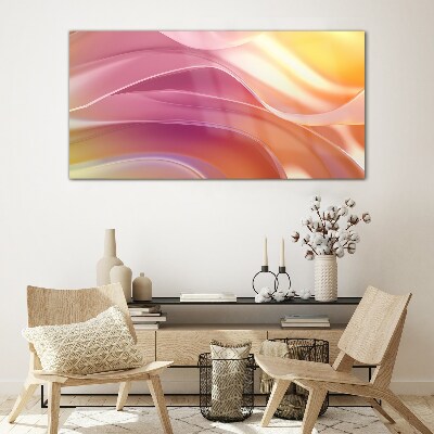 Tableau imprimé sur verre Des vagues de couleurs dans des tons pastel
