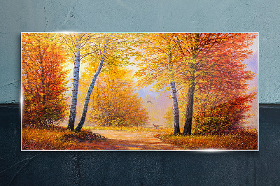Tableau photo sur verre Automne doré dans la forêt