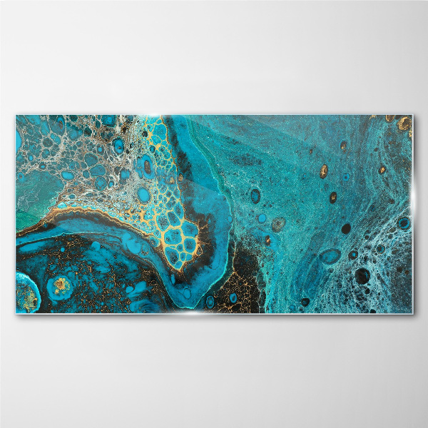 Tableau photo sur verre Vagues de l'océan dans les tons bleus