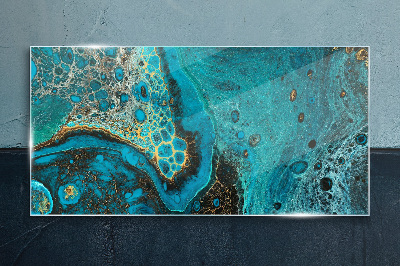 Tableau photo sur verre Vagues de l'océan dans les tons bleus