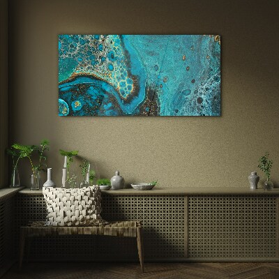 Tableau photo sur verre Vagues de l'océan dans les tons bleus