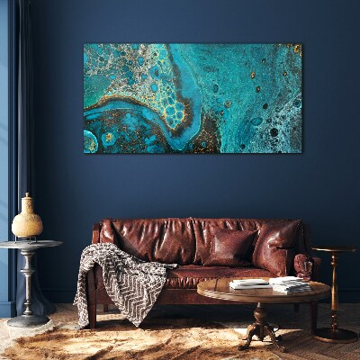 Tableau photo sur verre Vagues de l'océan dans les tons bleus