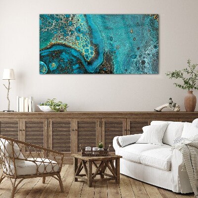 Tableau photo sur verre Vagues de l'océan dans les tons bleus