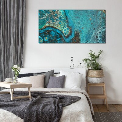 Tableau photo sur verre Vagues de l'océan dans les tons bleus