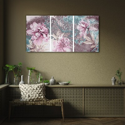 Tableau imprimé sur verre Un rêve floral aux tons pastel