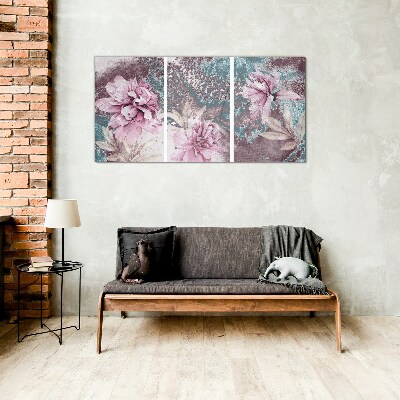 Tableau imprimé sur verre Un rêve floral aux tons pastel