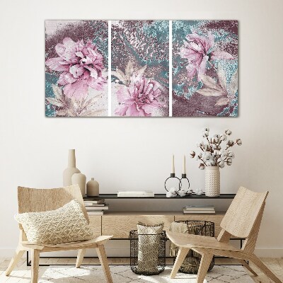 Tableau imprimé sur verre Un rêve floral aux tons pastel