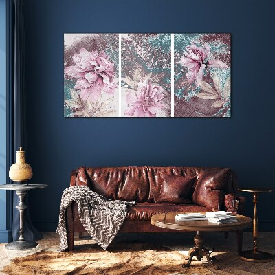 Tableau imprimé sur verre Un rêve floral aux tons pastel