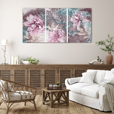 Tableau imprimé sur verre Un rêve floral aux tons pastel