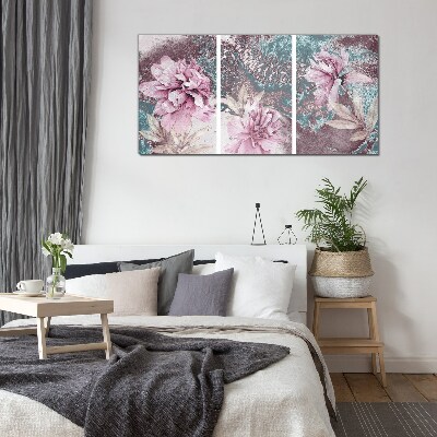 Tableau imprimé sur verre Un rêve floral aux tons pastel