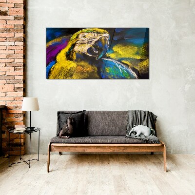 Tableau photo sur verre Portrait coloré d'un perroquet