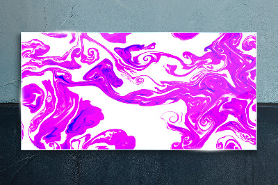 Tableau verre imprimé Tourbillons violets sur fond blanc