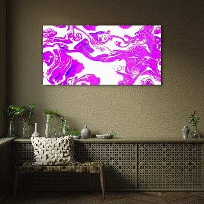 Tableau verre imprimé Tourbillons violets sur fond blanc