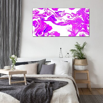 Tableau verre imprimé Tourbillons violets sur fond blanc
