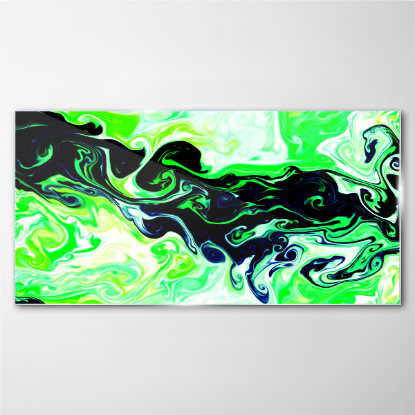Tableau photo sur verre Tourbillons verts d'abstraction