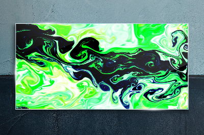 Tableau photo sur verre Tourbillons verts d'abstraction