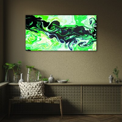 Tableau photo sur verre Tourbillons verts d'abstraction