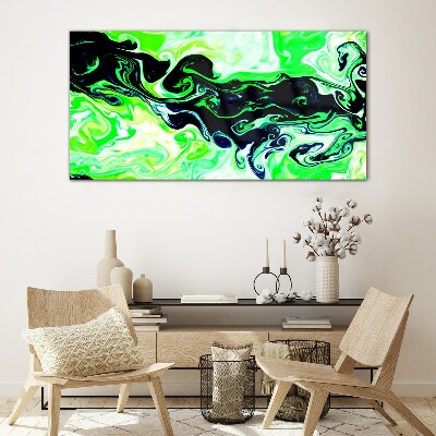 Tableau photo sur verre Tourbillons verts d'abstraction