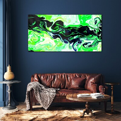 Tableau photo sur verre Tourbillons verts d'abstraction