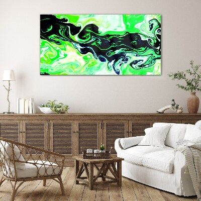 Tableau photo sur verre Tourbillons verts d'abstraction