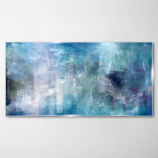 Tableau photo sur verre Jeu abstrait de couleurs dans les tons bleus