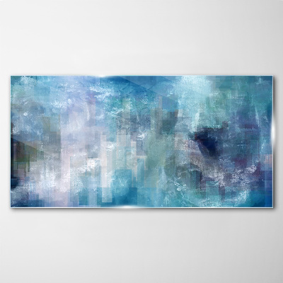 Tableau photo sur verre Jeu abstrait de couleurs dans les tons bleus